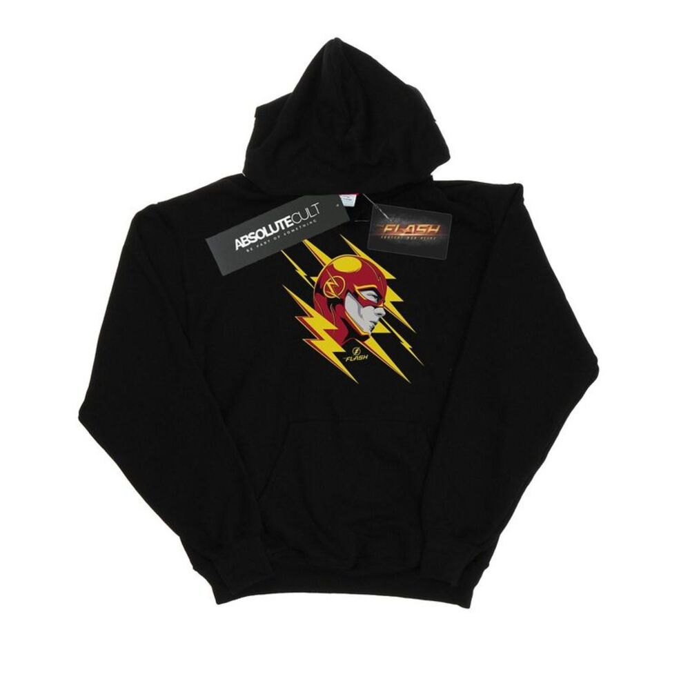 DC Comics Mens The Flash Lightning Portrait Hoodie / Black